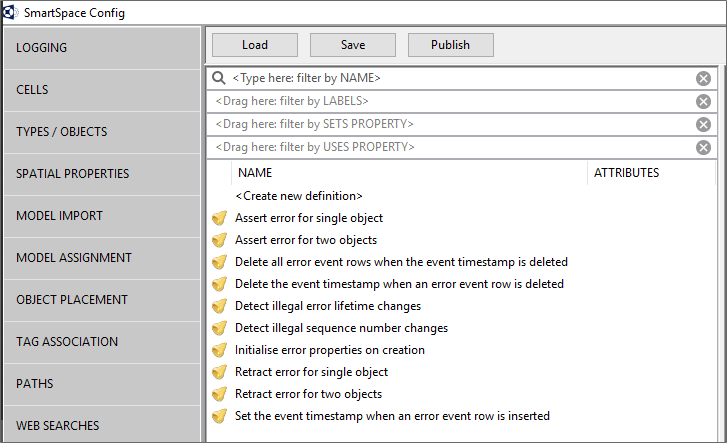 screen shot of BUSINESS RULES with list of loaded rules